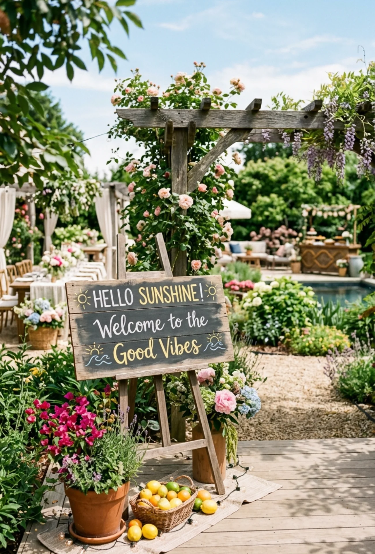 Handmade Welcome Sign with Summer Theme