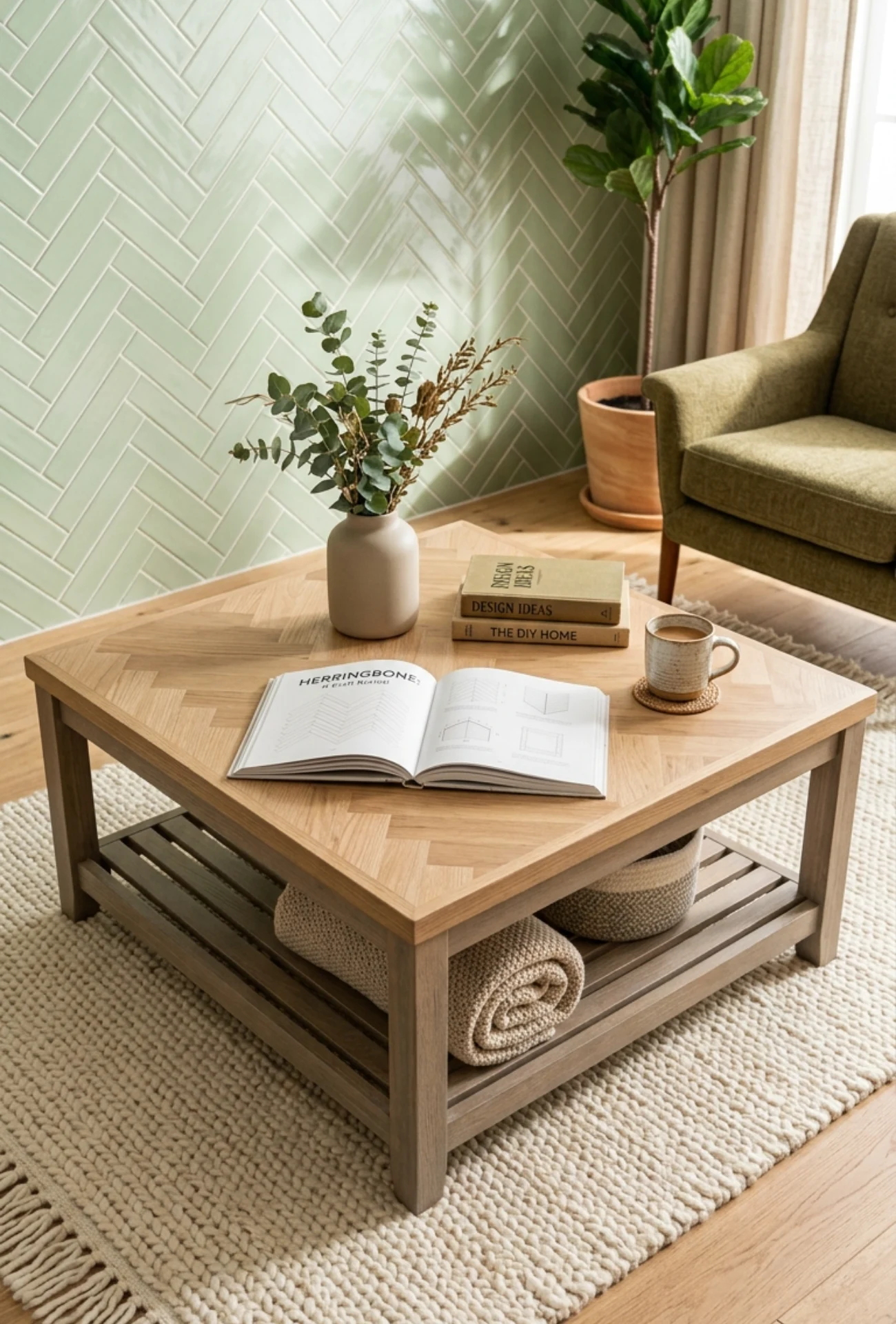 Herringbone Wood Pattern Top