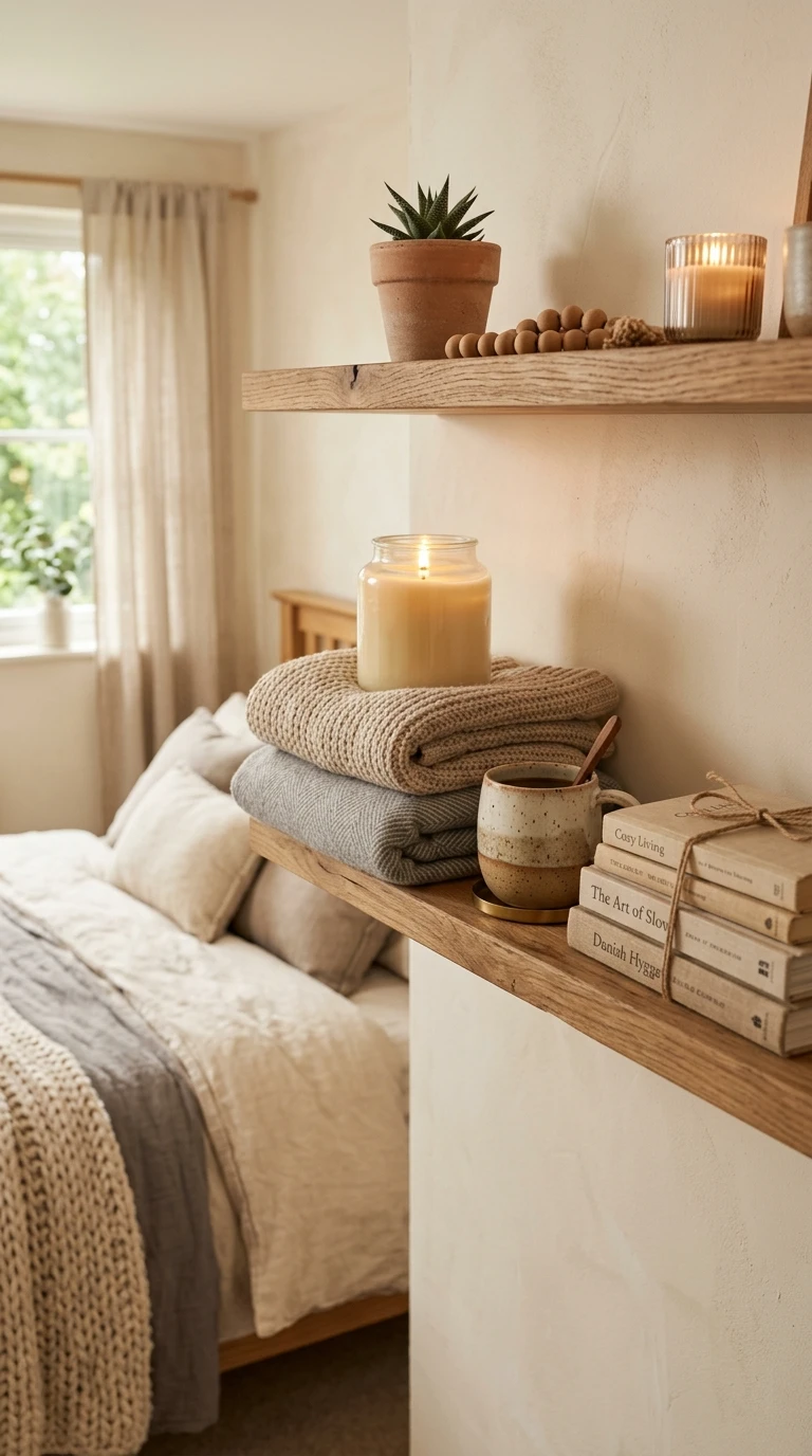 Hygge Inspired Warm Comfort Shelf Look