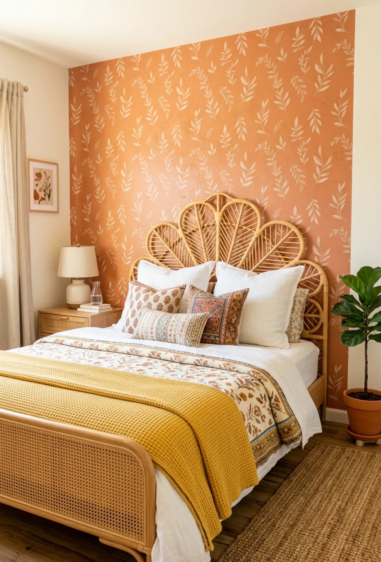 Install Peel and Stick Wallpaper Behind the Bed