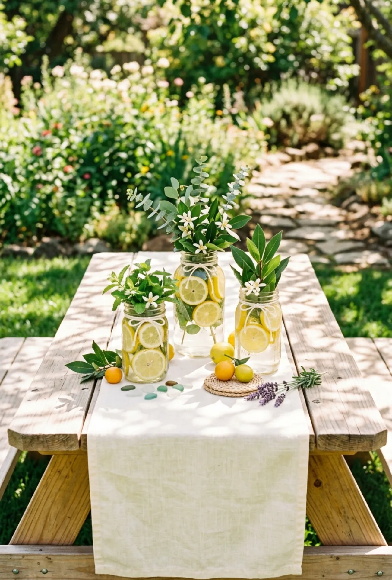 Lemon & Citrus Mason Jar Centerpieces