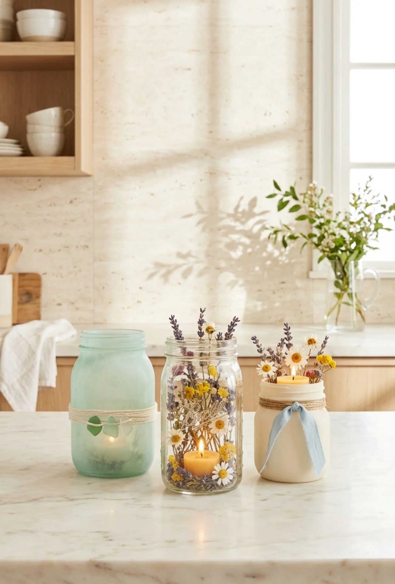 Mason Jar Wildflower Lanterns