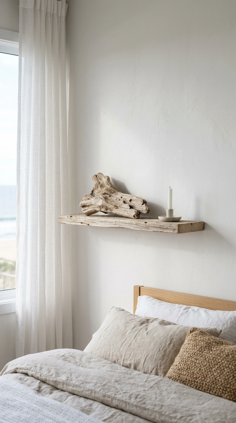 Minimal Driftwood Floating Shelf