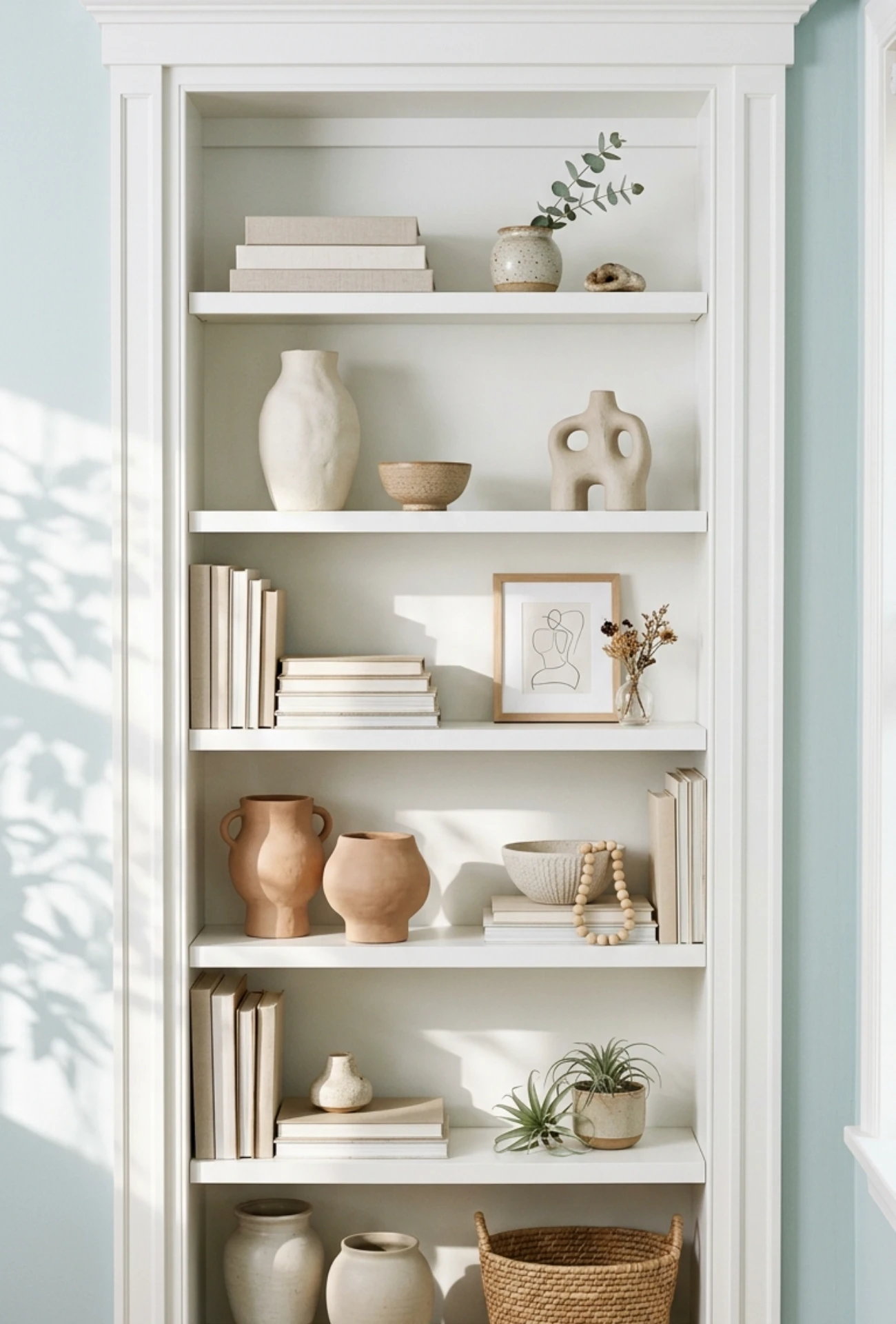 Minimal Shelf Styling with Ceramics