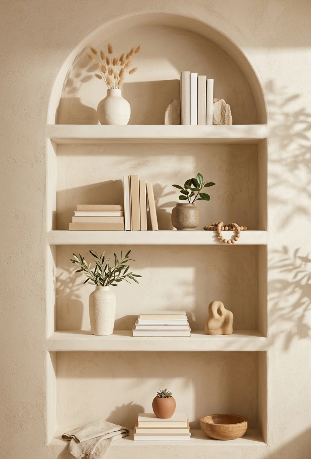 Neutral Floating Shelf Decor Ideas
