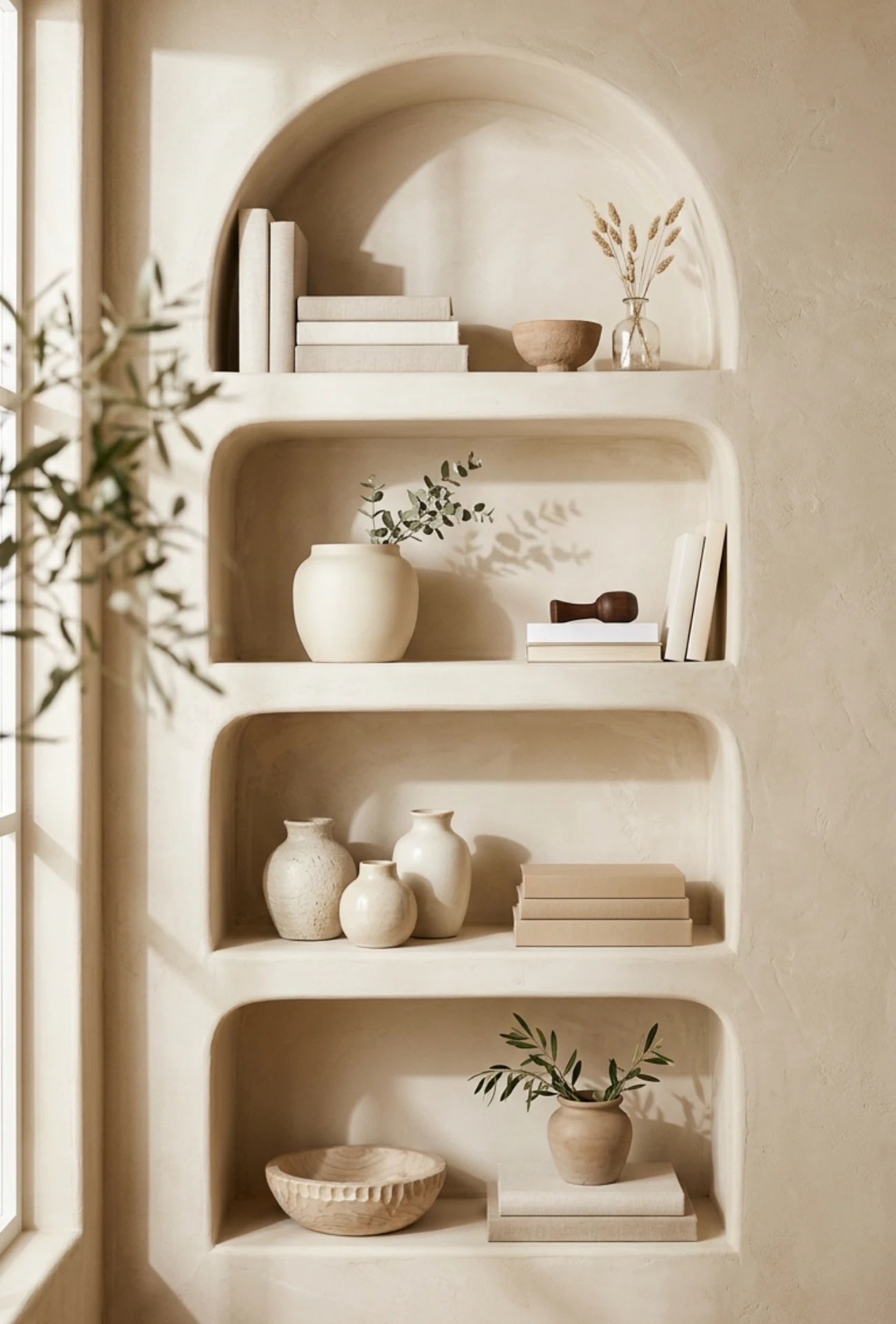 Neutral Minimal Shelf Styling