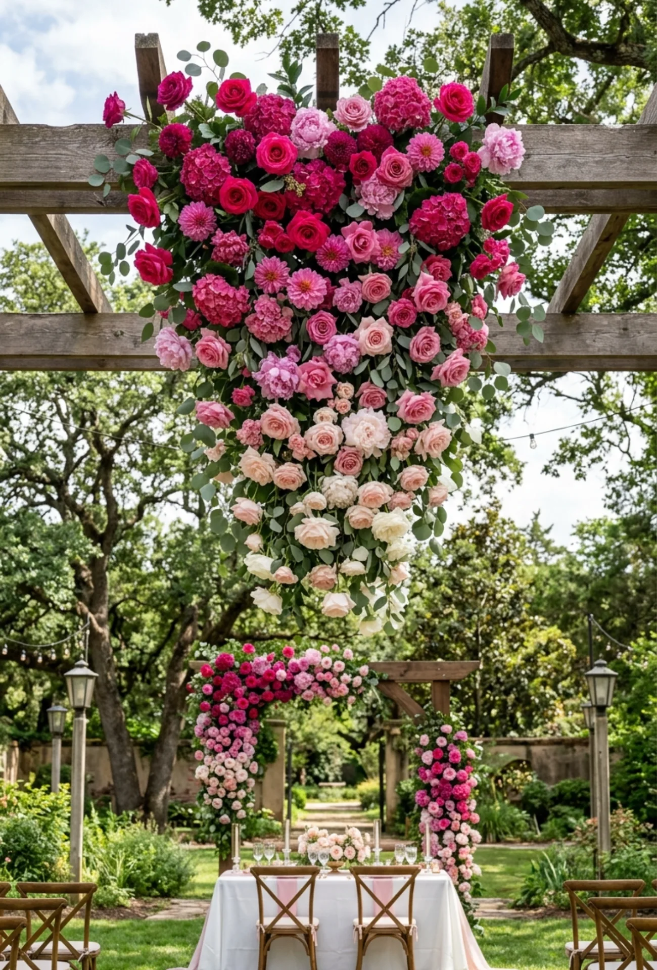 Ombre Pink Floral Hanging Installation