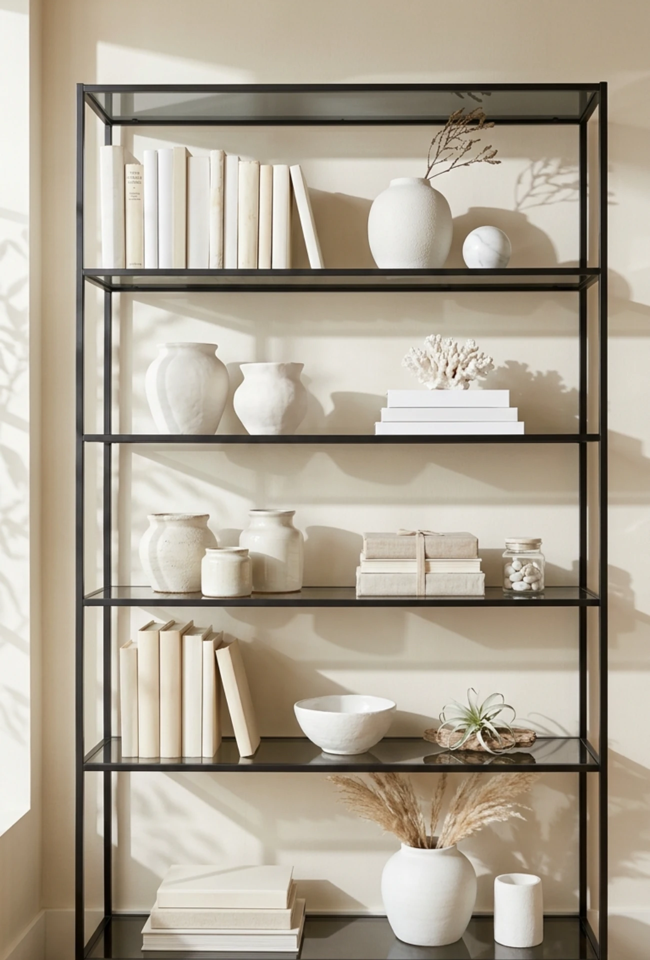 One Color Minimal Shelf Decor