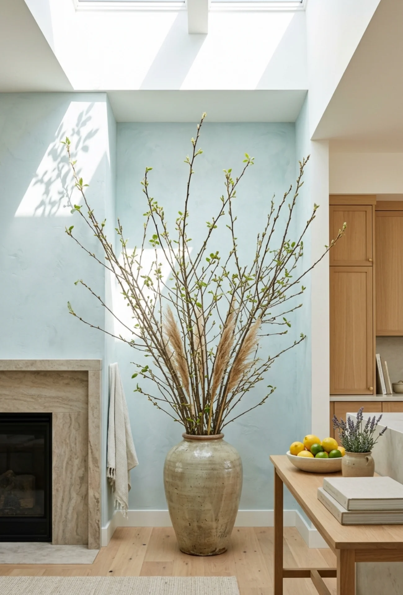 Oversized Branch Arrangements in Thrifted Vases