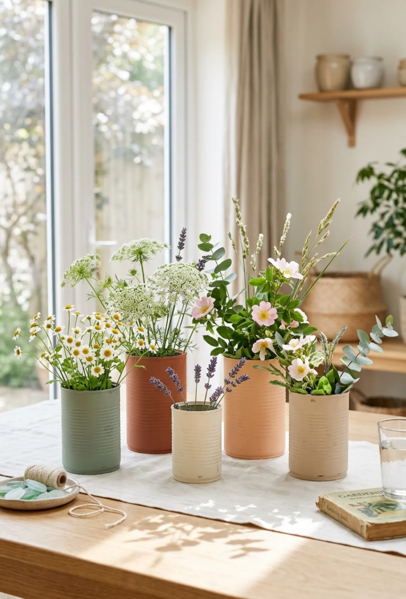 Painted Tin Can Flower Vases