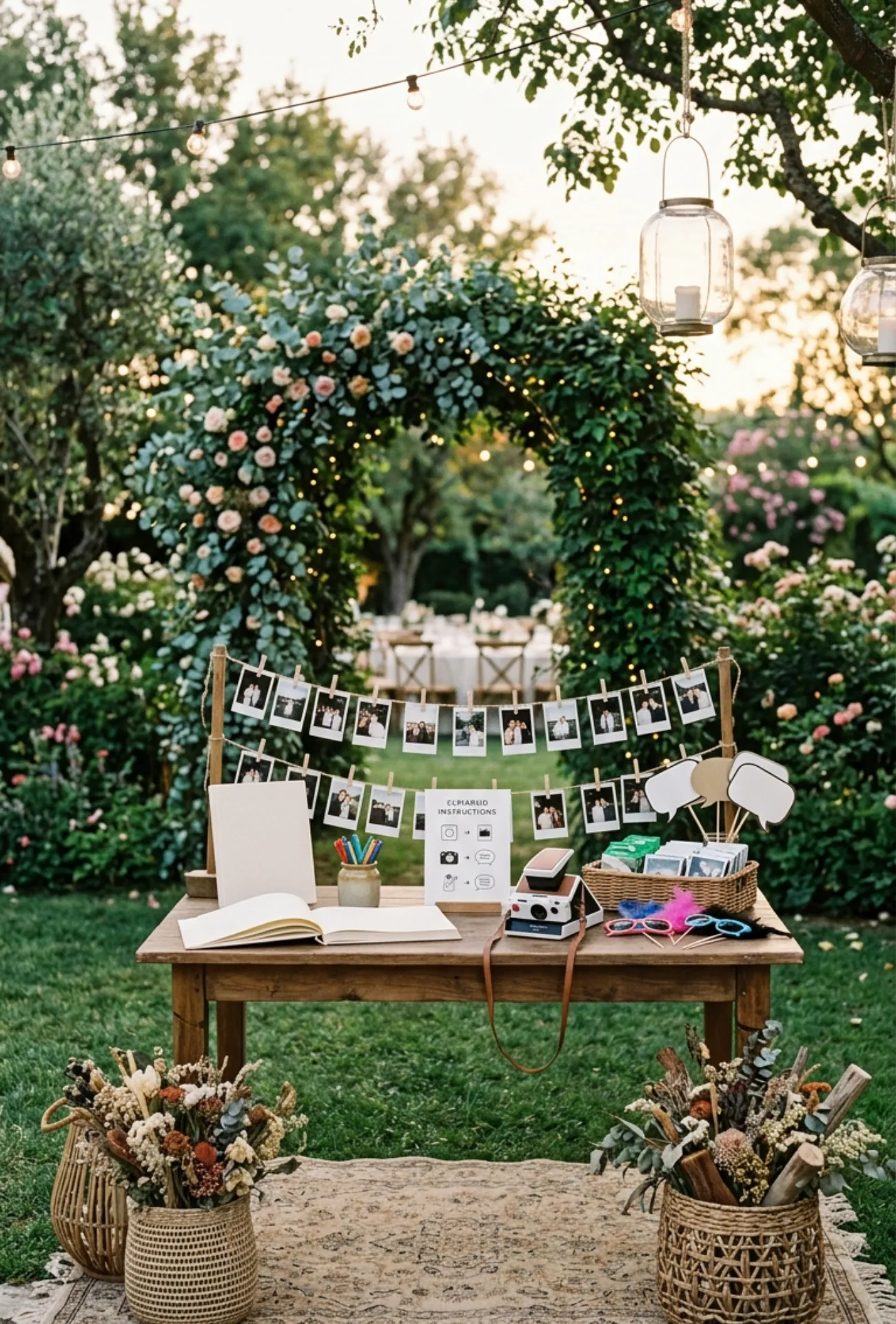 Personalized Guestbook Station with Polaroid Photos