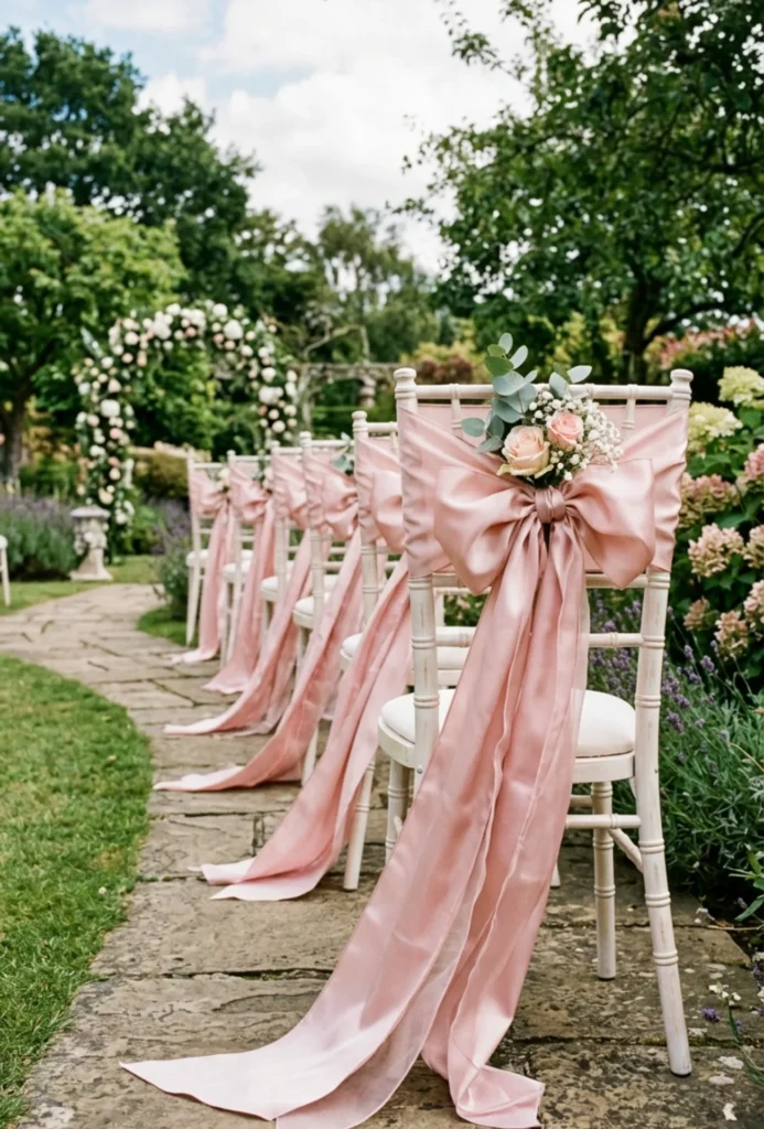 Pink Bow Chair Decorations