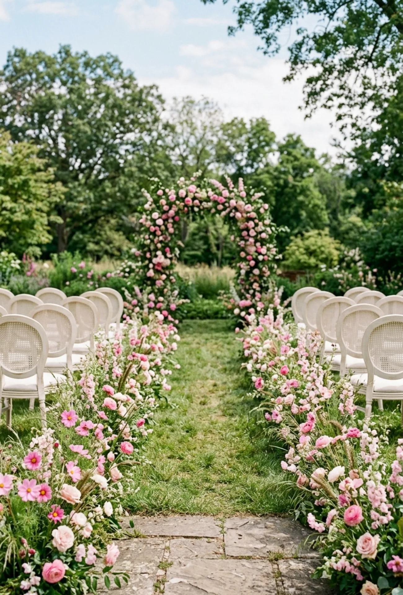 Pink Floral Meadow Aisle