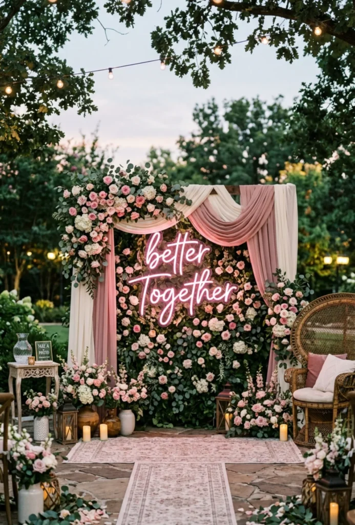 Pink Neon Sign Photo Backdrop