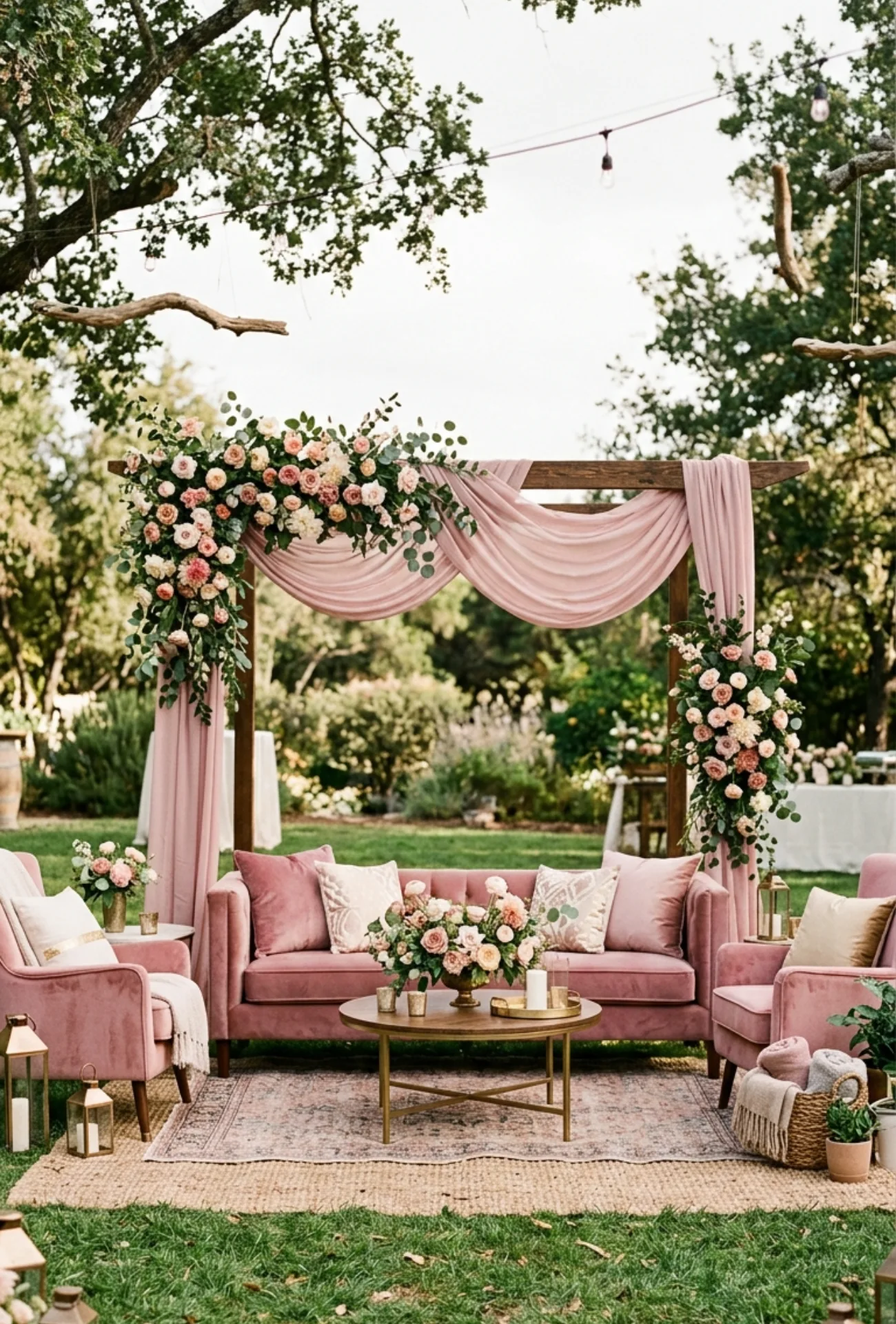 Pink Velvet Lounge Seating Area