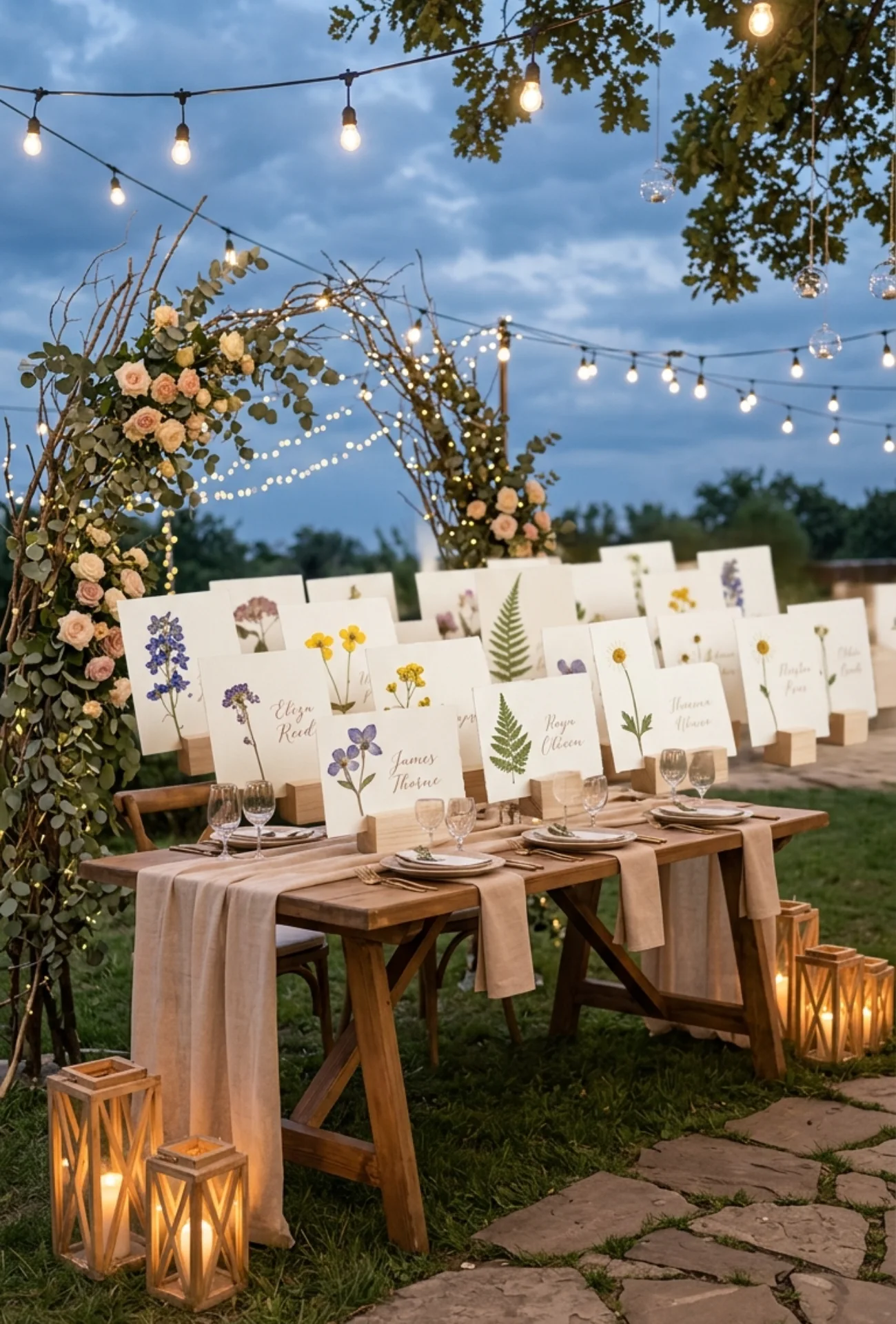 Pressed Flower Place Cards