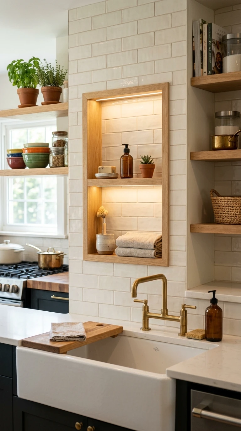Recessed Sink Shelf Niche Design