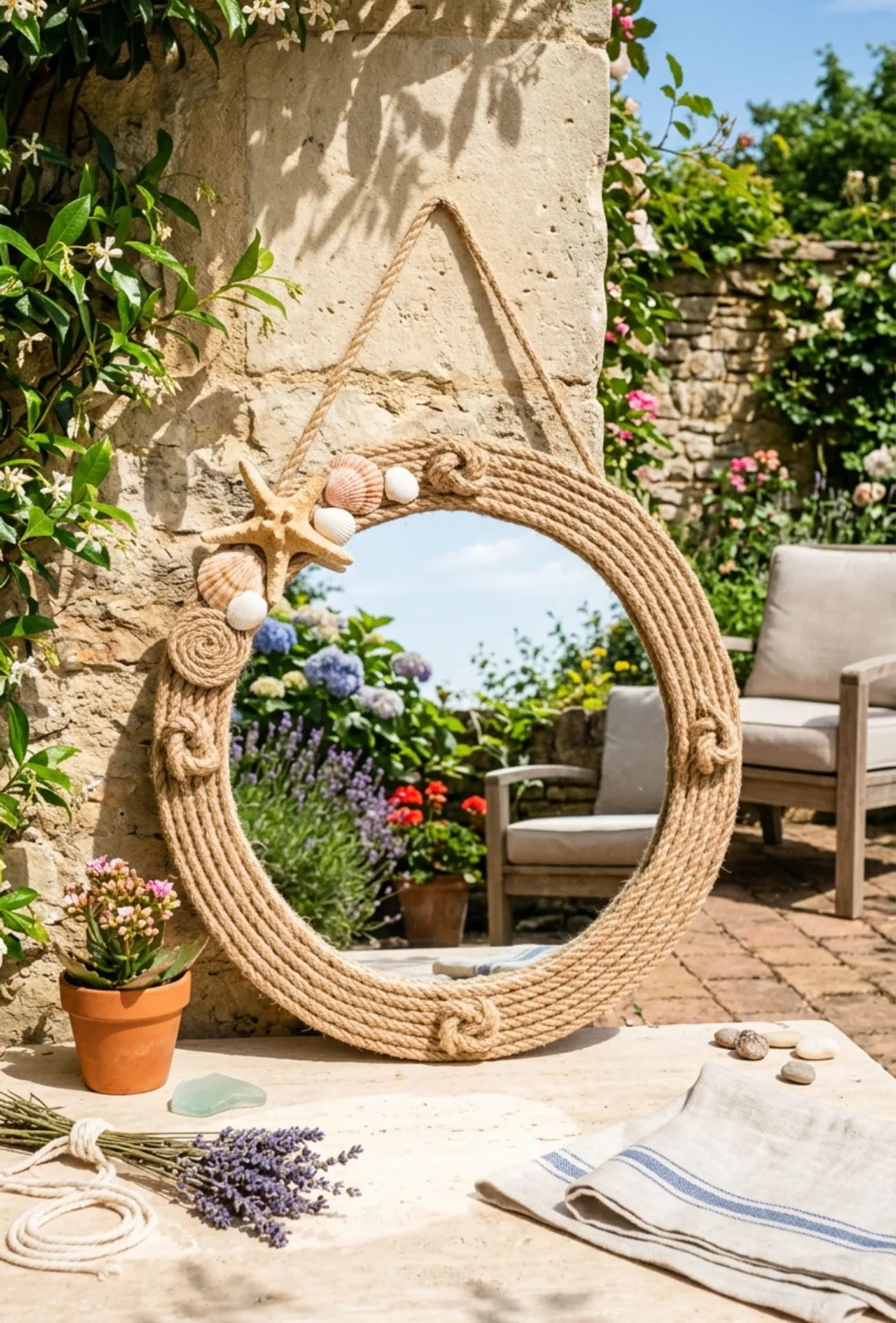 Rope Wrapped Nautical Mirror