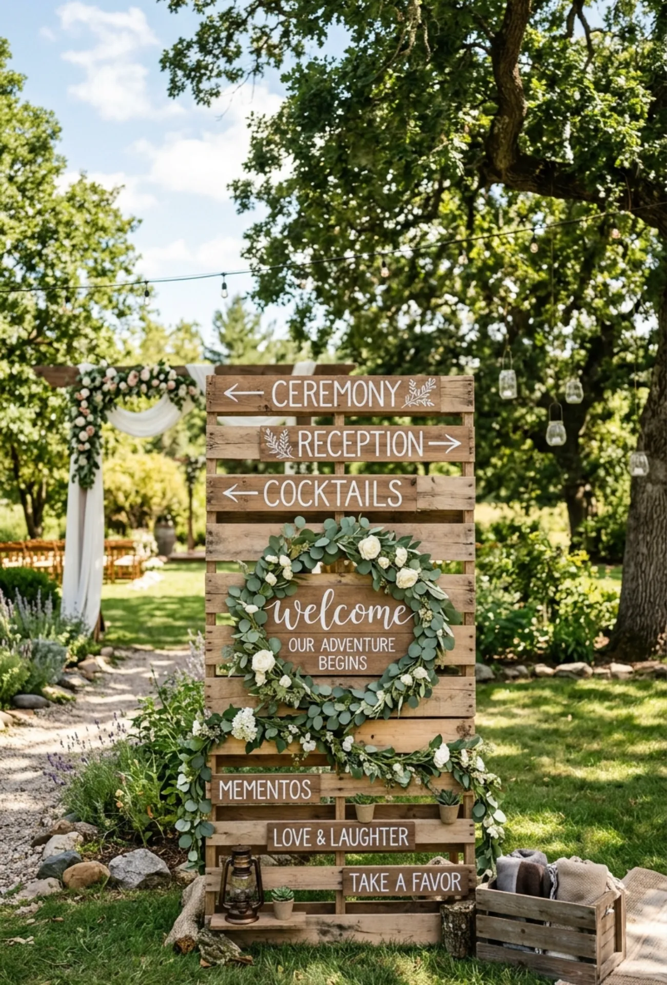 Rustic Wooden Pallet Wedding Signage