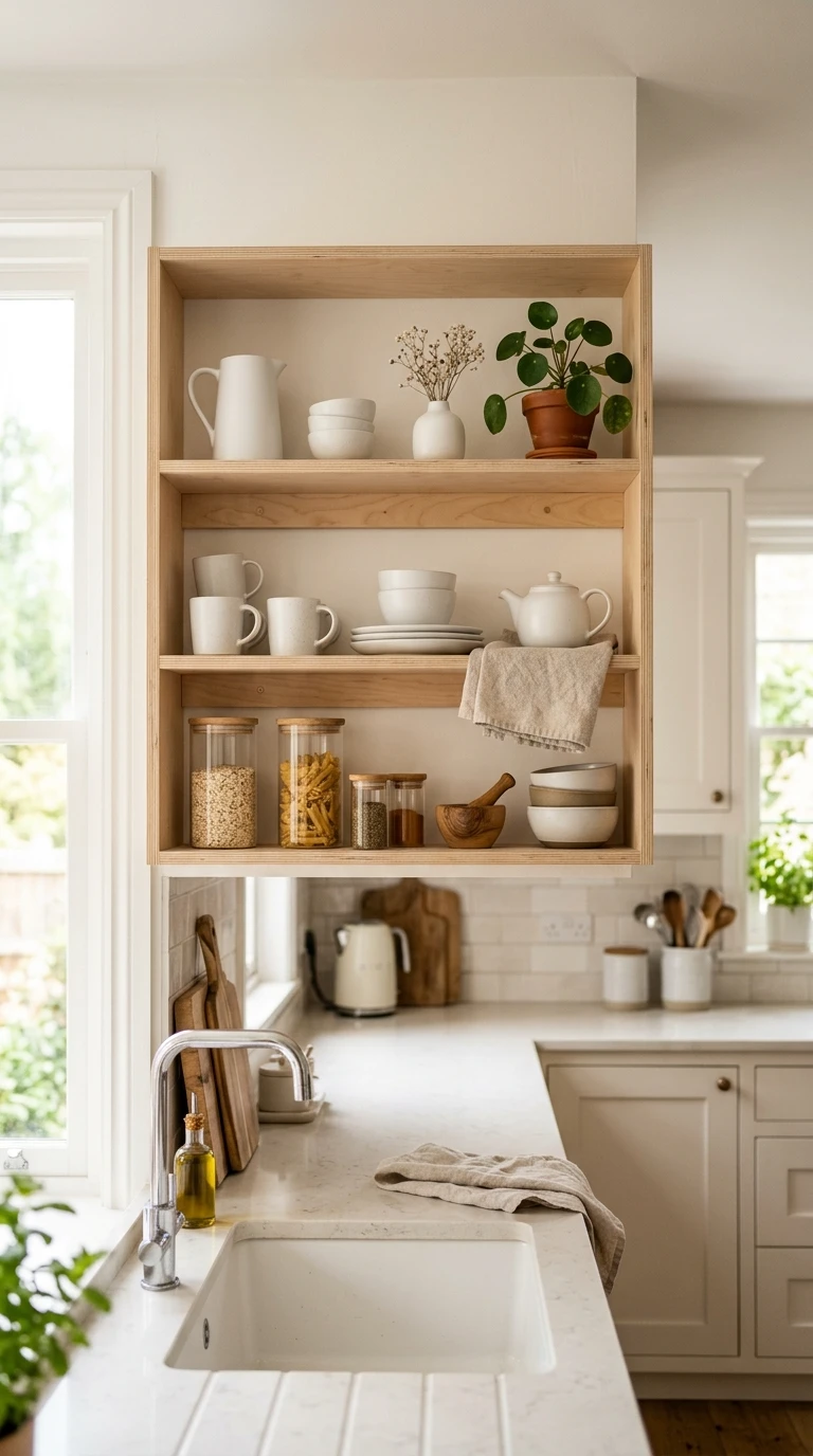 Scandinavian Light Wood Shelf Style