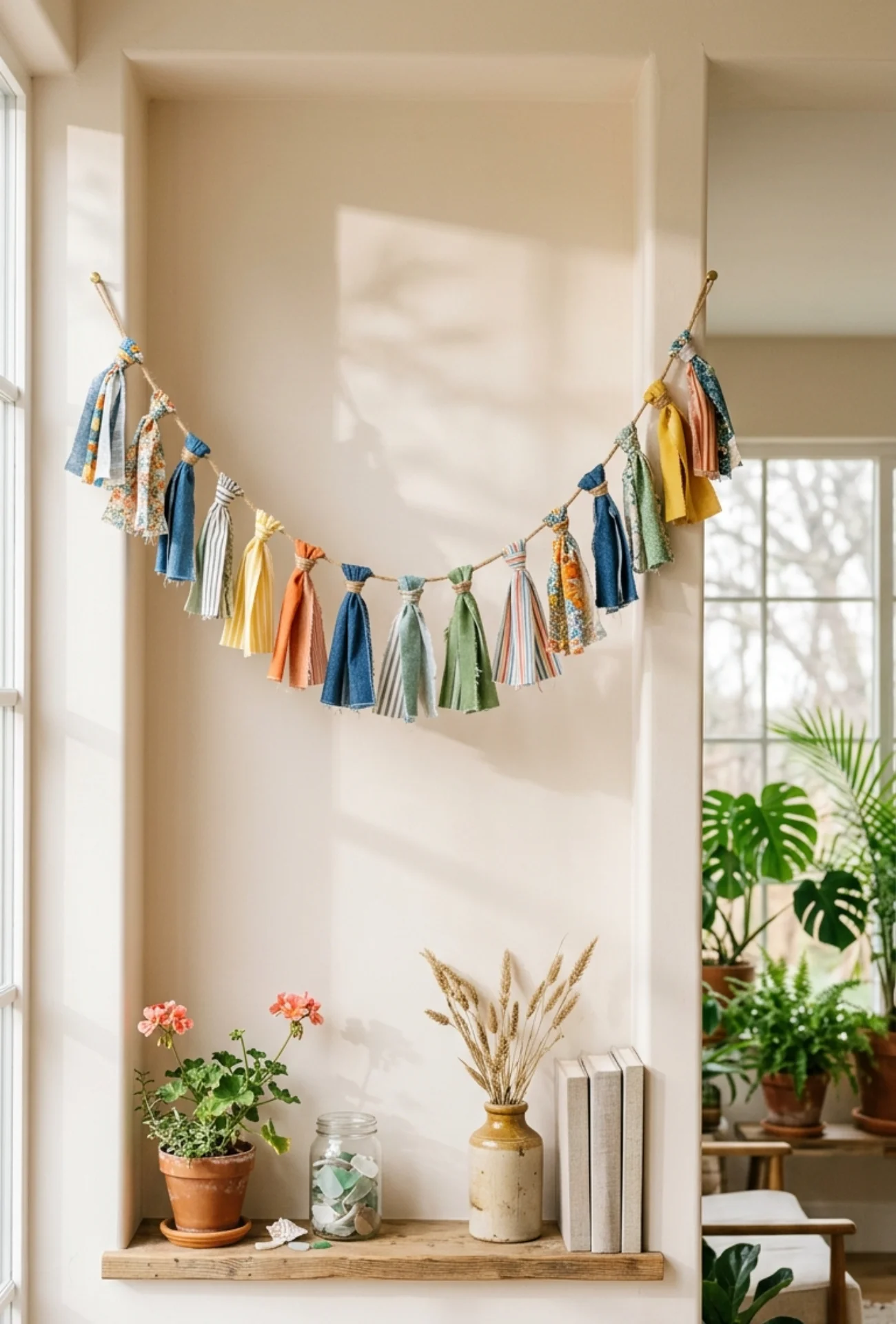 Scrap Fabric Summer Tassel Garland