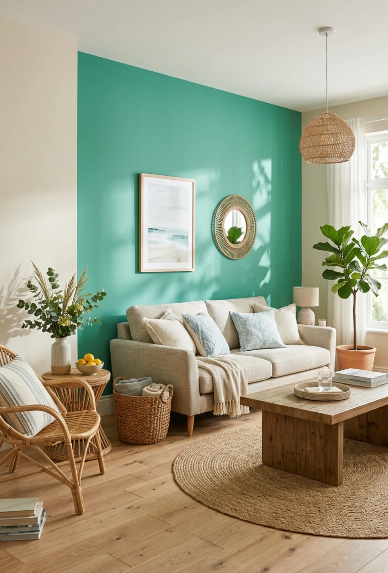 Sea Green Accent Wall Refresh