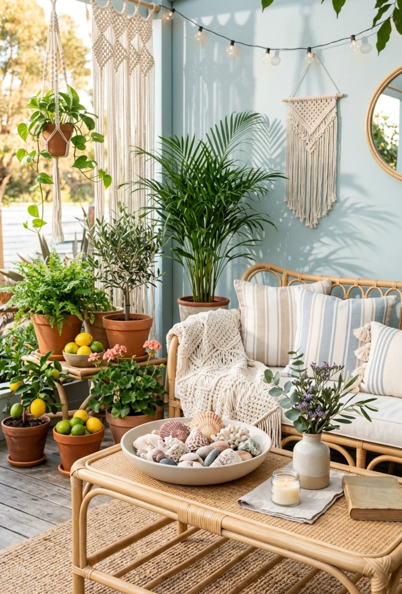 Seashell and Coral Decorative Bowl Display