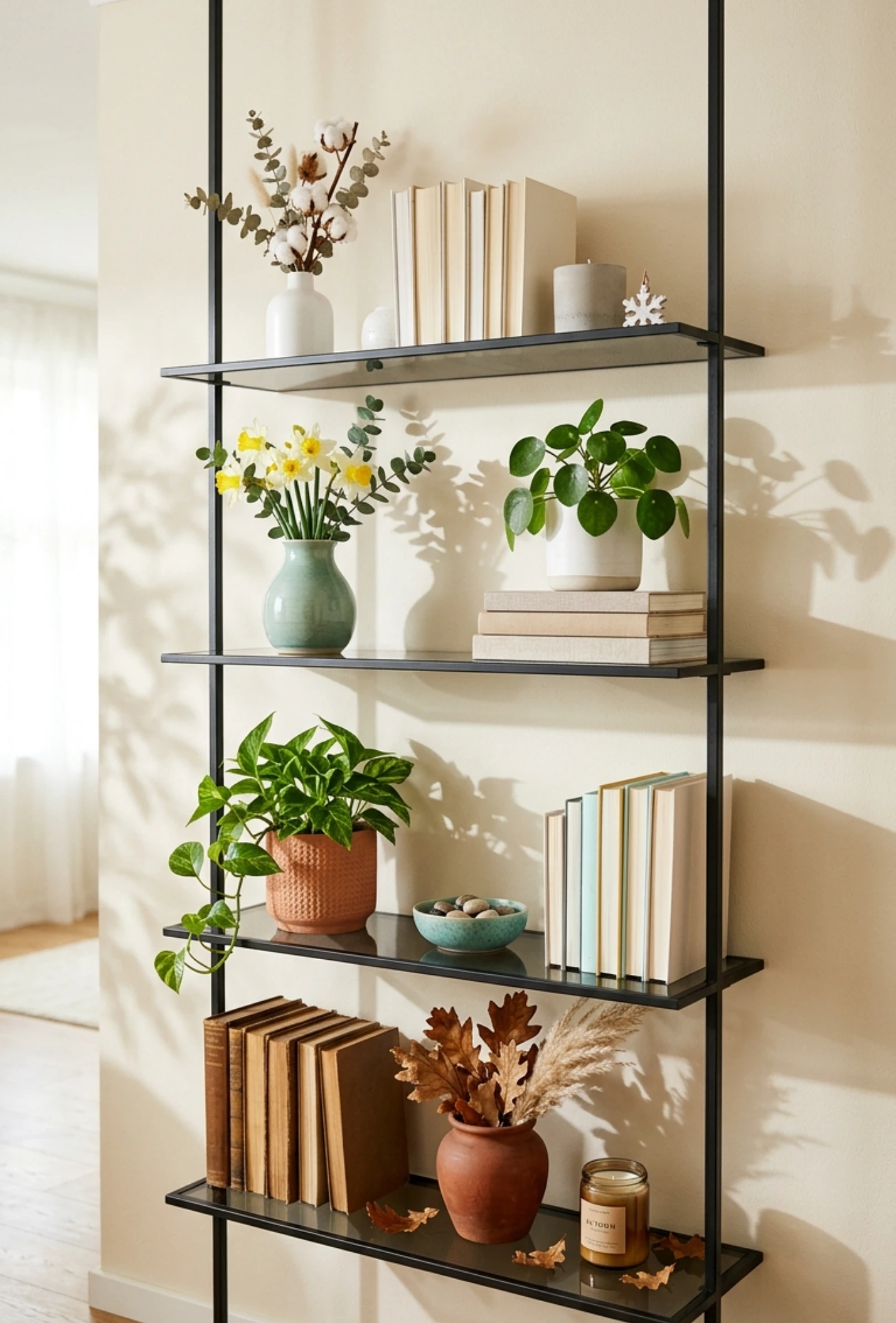 Seasonal Floating Shelf Styling Ideas