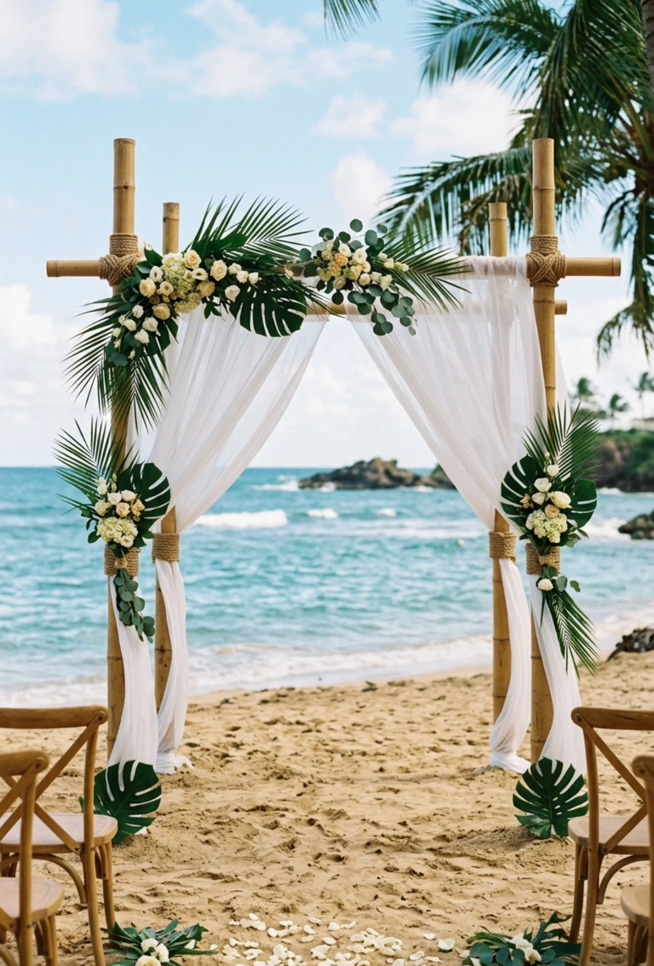 Simple Bamboo Ceremony Arch