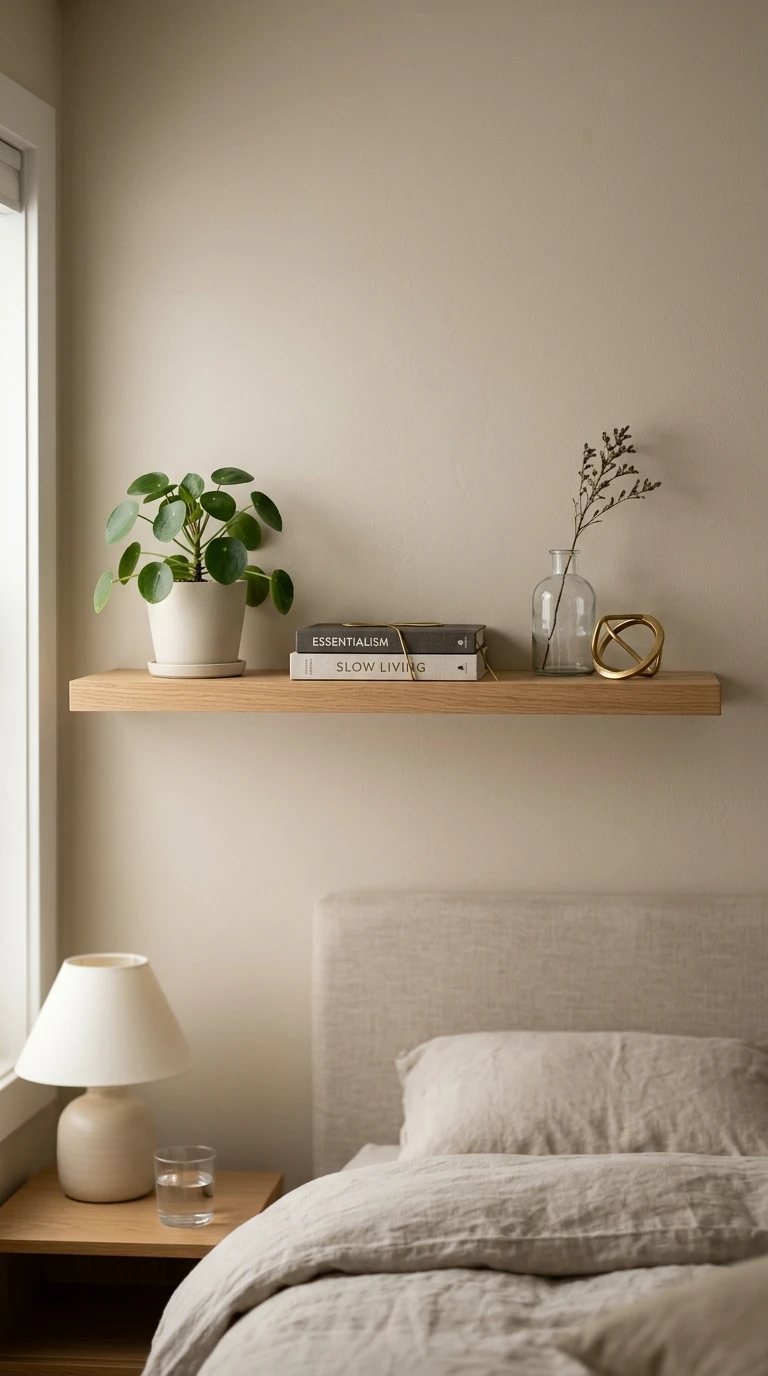 Small Shelf Clutter-Free Minimal Setup