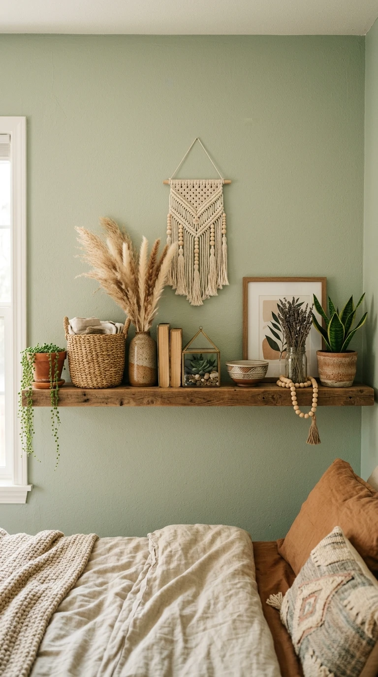Soft Boho Bedroom Shelf Style