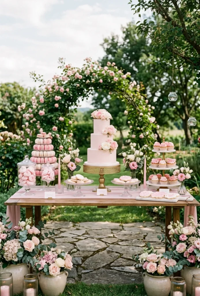 Soft Pink Dessert Table Styling