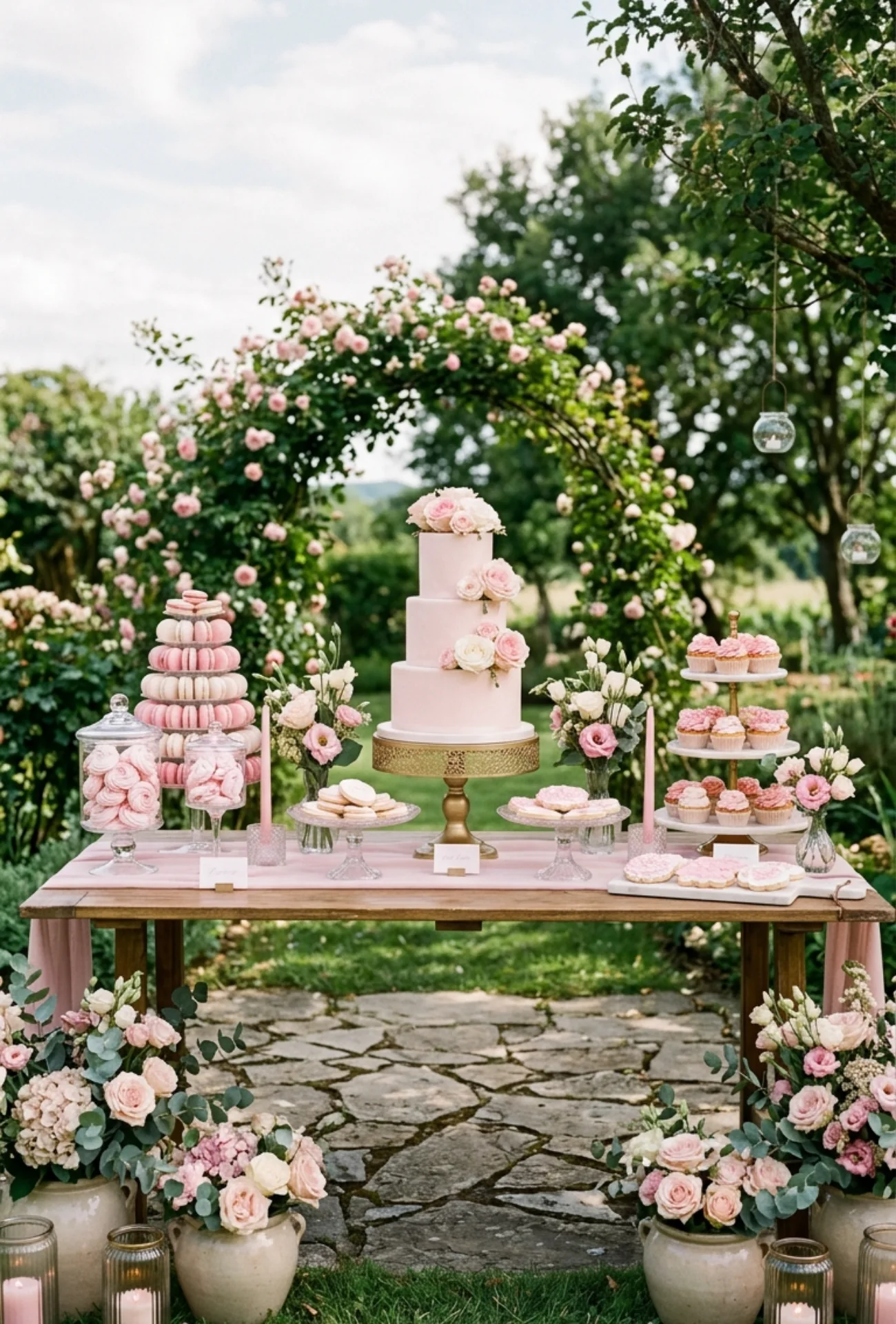 Soft Pink Dessert Table Styling
