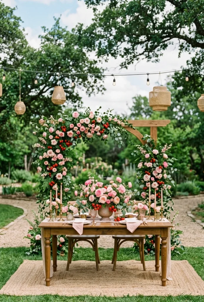 Strawberry and Floral Centerpieces