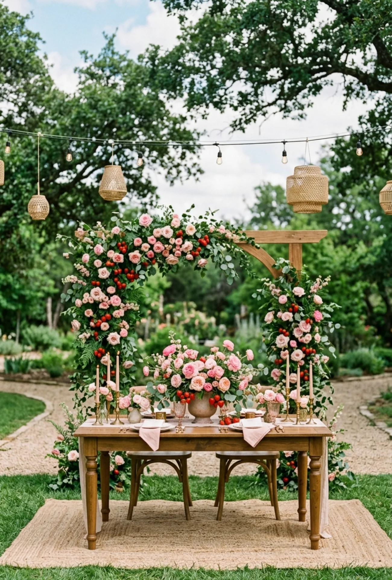 Strawberry and Floral Centerpieces