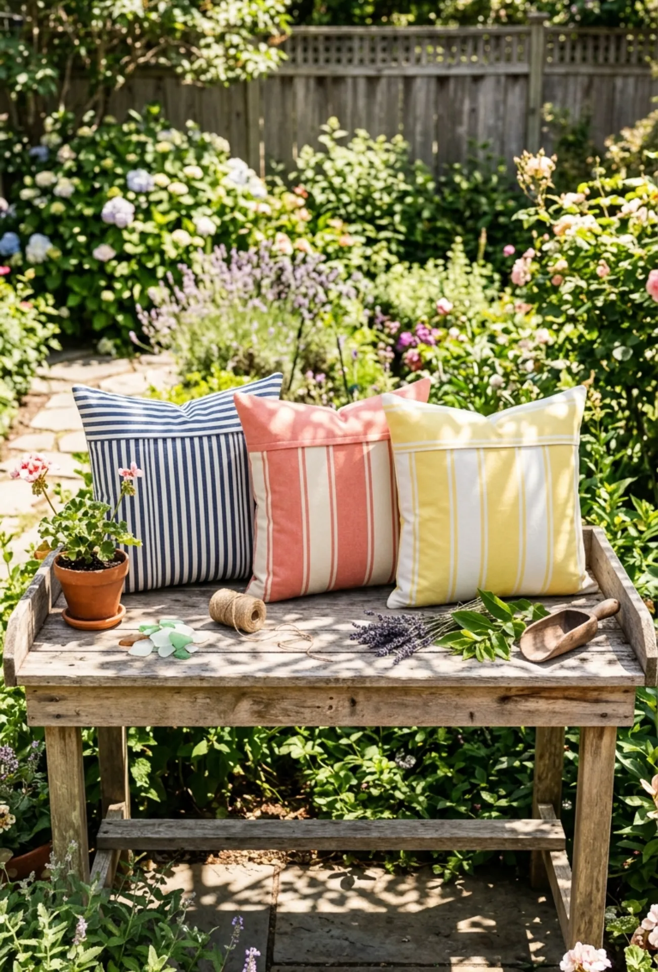 Striped Summer Pillow Cover Craft