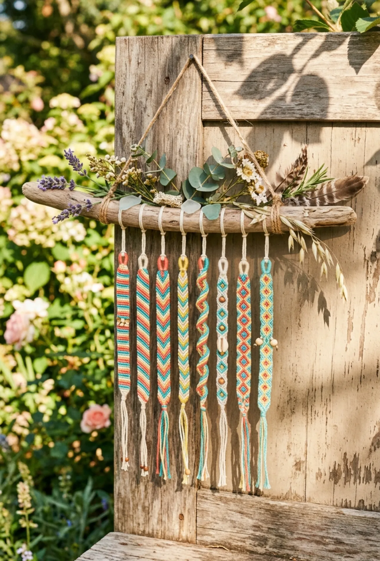 Summer Camp Inspired Friendship Bracelet Display