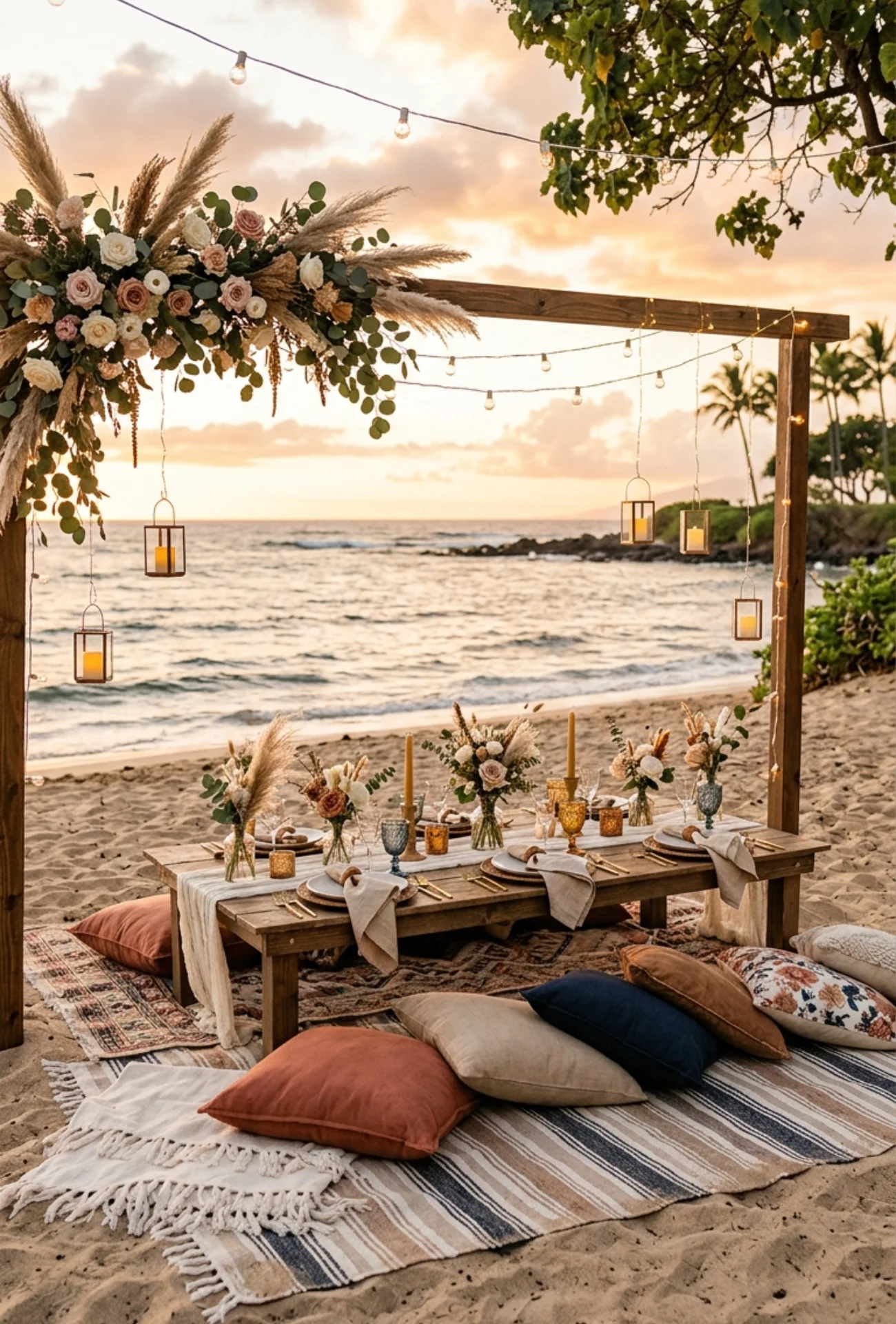 Sunset Picnic Style Reception Seating