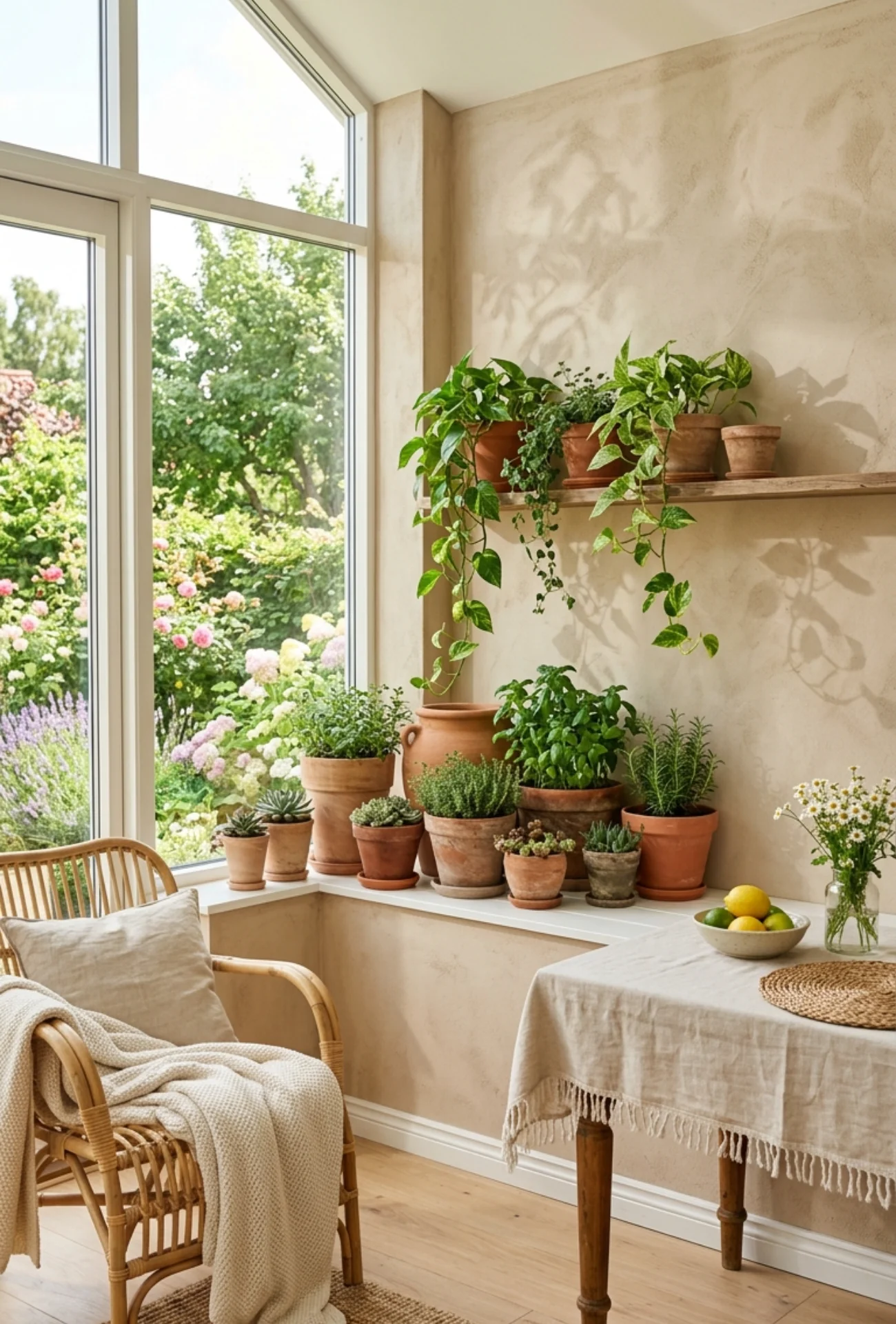 Terracotta Pot Decor with Summer Greenery