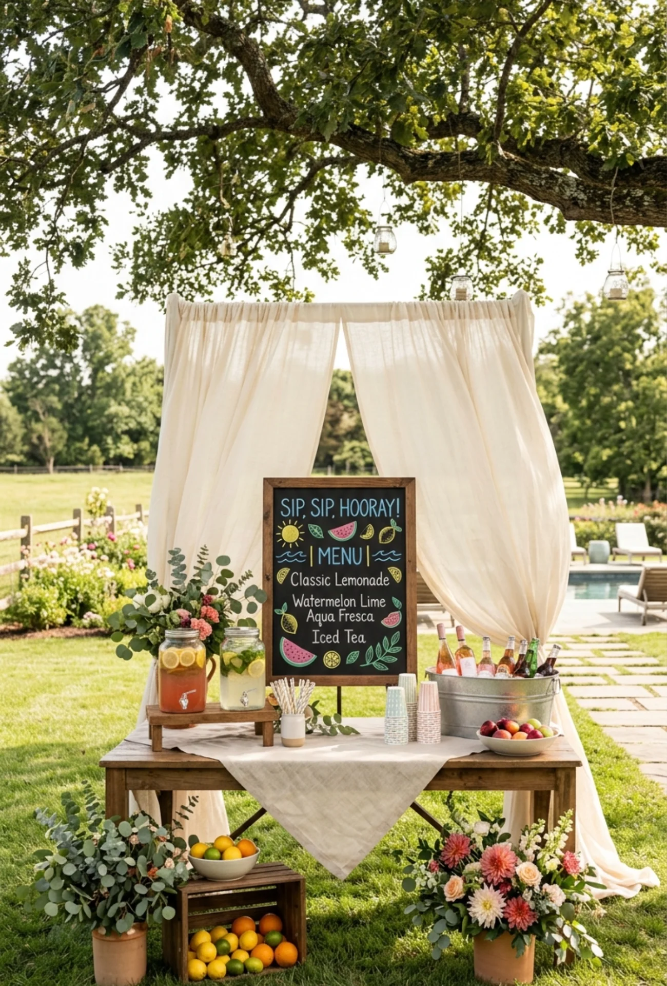 Themed Summer Drink Station Signboards