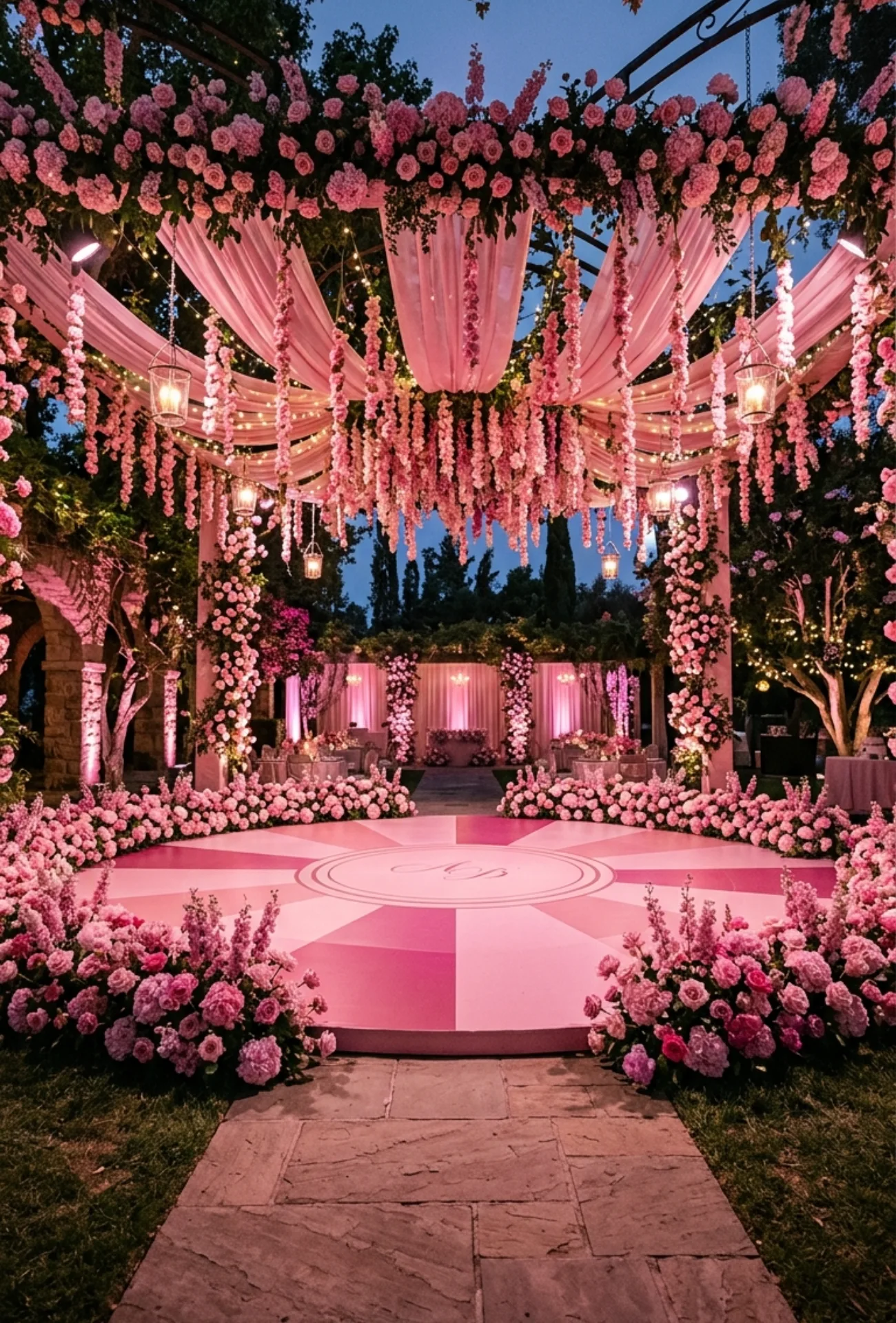 Tonal Pink Dance Floor Decor