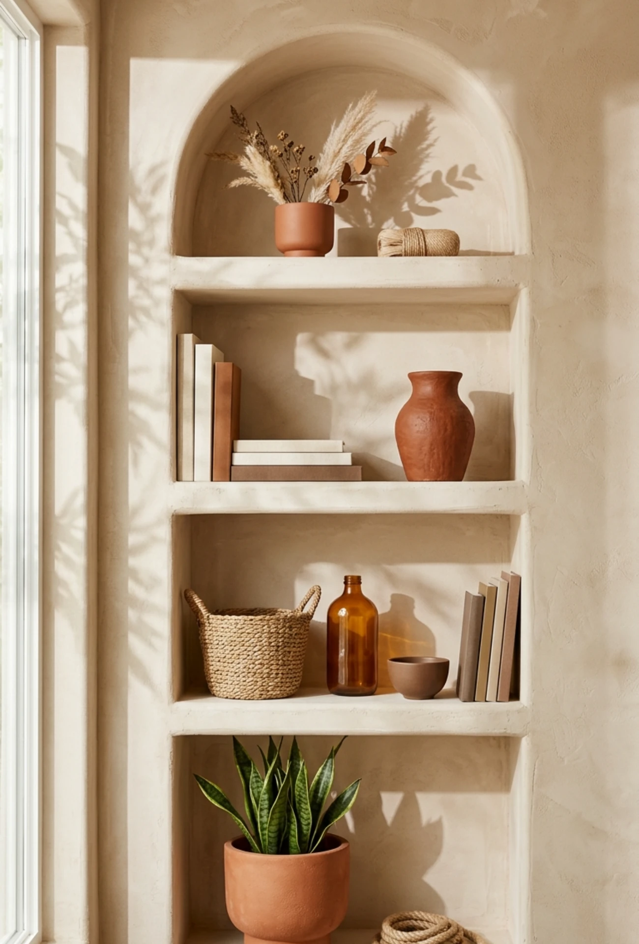 Tone-on-Tone Shelf Decor Ideas