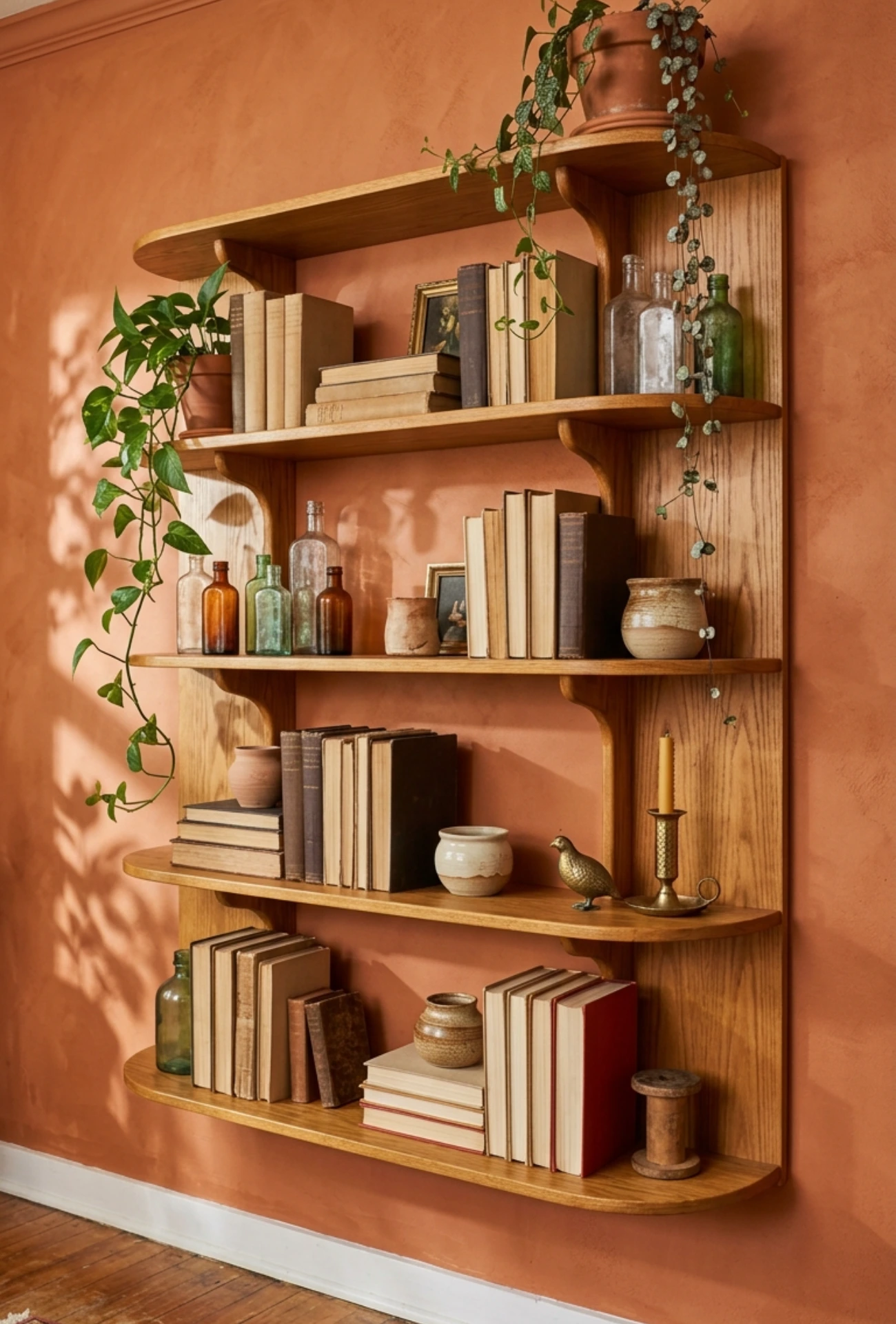 Vintage Inspired Floating Shelf Decor