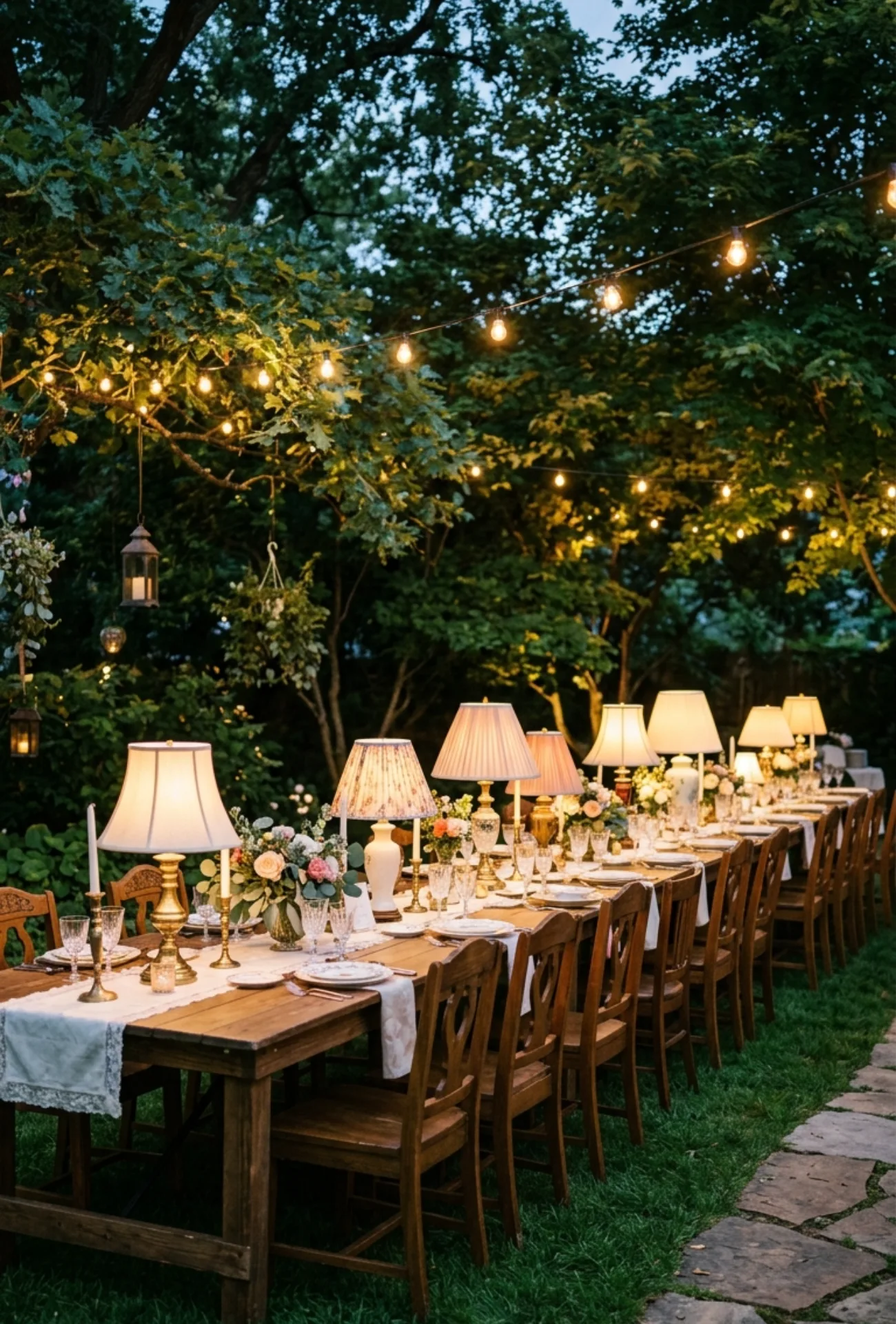Vintage Table Lamps for a Cozy Dinner-Party Feel