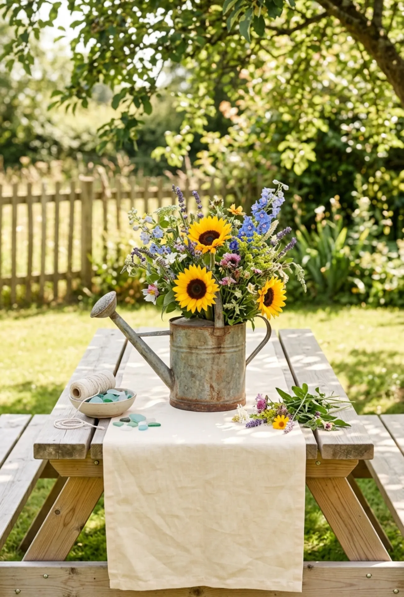 Vintage Watering Can Flower Arrangement