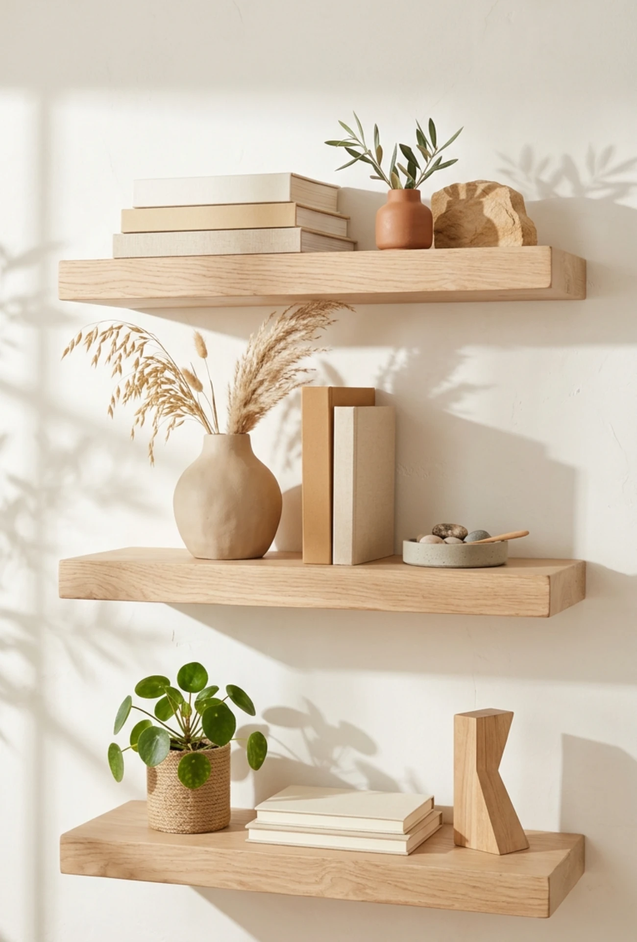 Warm Beige Minimal Shelf Ideas