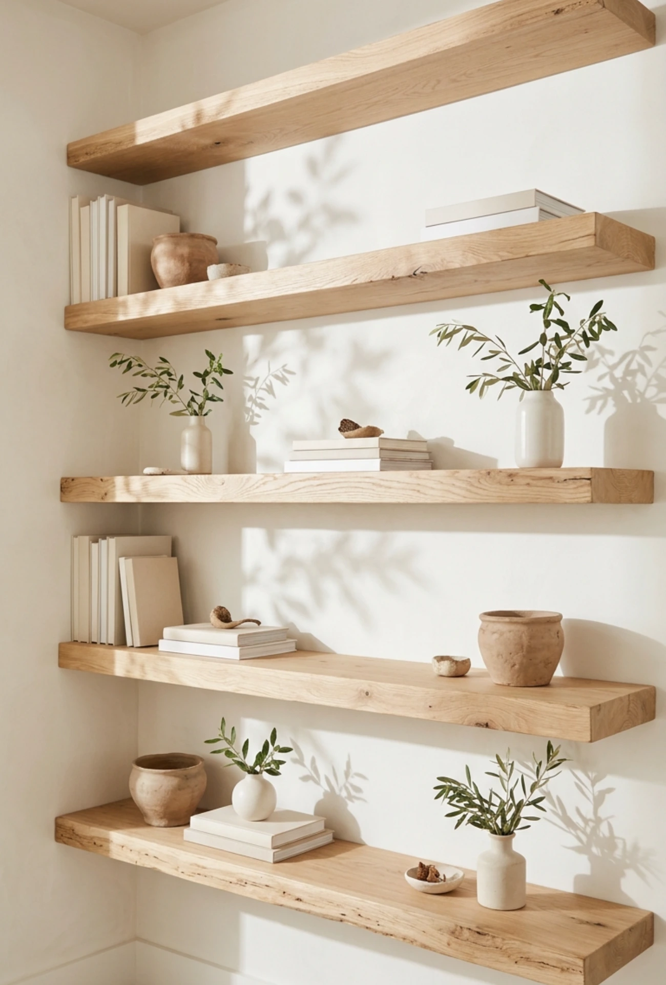 Warm Wood Floating Shelf Designs