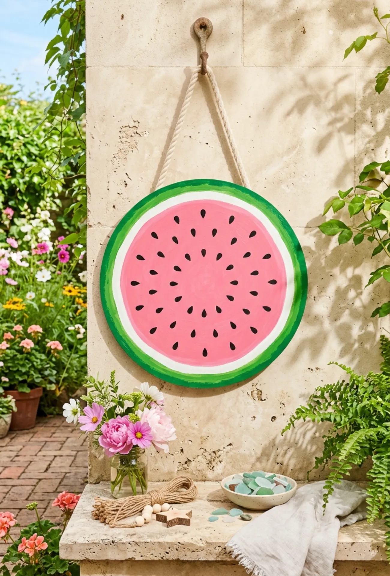 Watermelon Themed Wooden Door Hanger