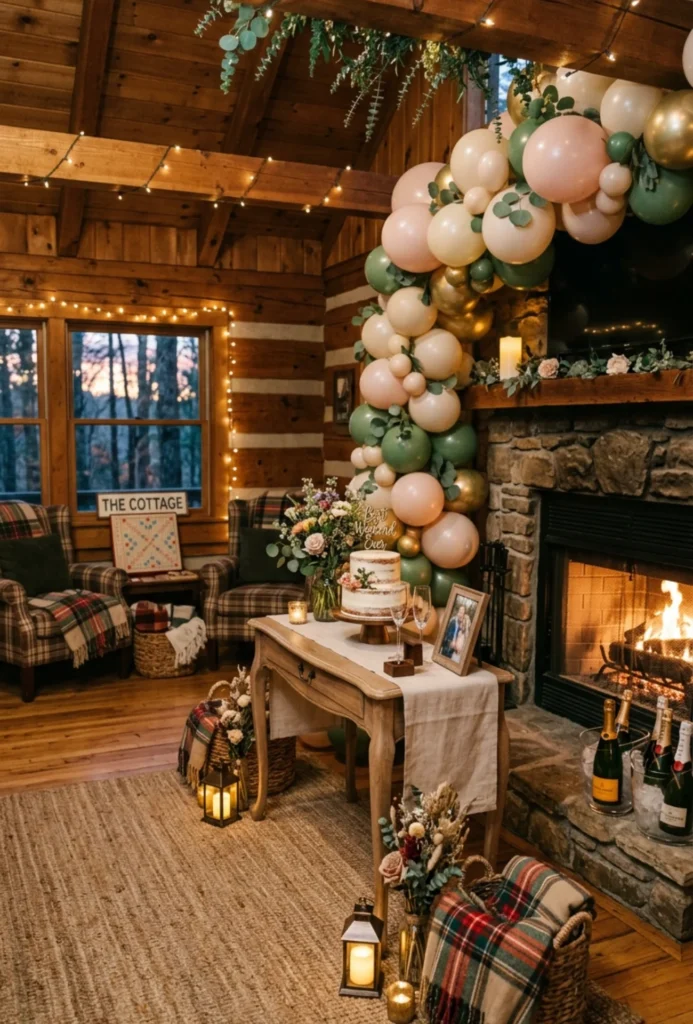 Weekend Cabin Getaway Engagement Celebration