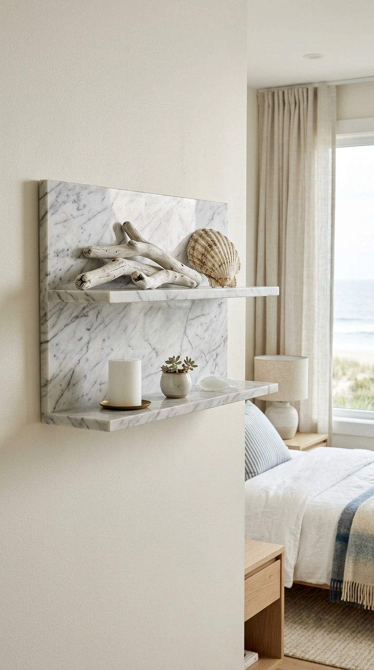 White Driftwood Coastal Shelf Style